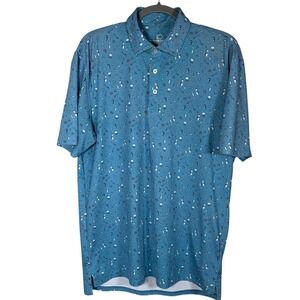Southern Tide Performance Polo Mens M Hampstead Cocktail Print Short Sleeve